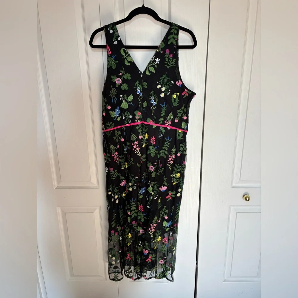 Sam Edelman Black Dress with Pink Floral Embroidery - Picture 3 of 3